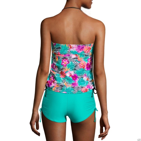 Arizona Floral Bandeau Swimsuit Top-Juniors - Picture 2 of 2